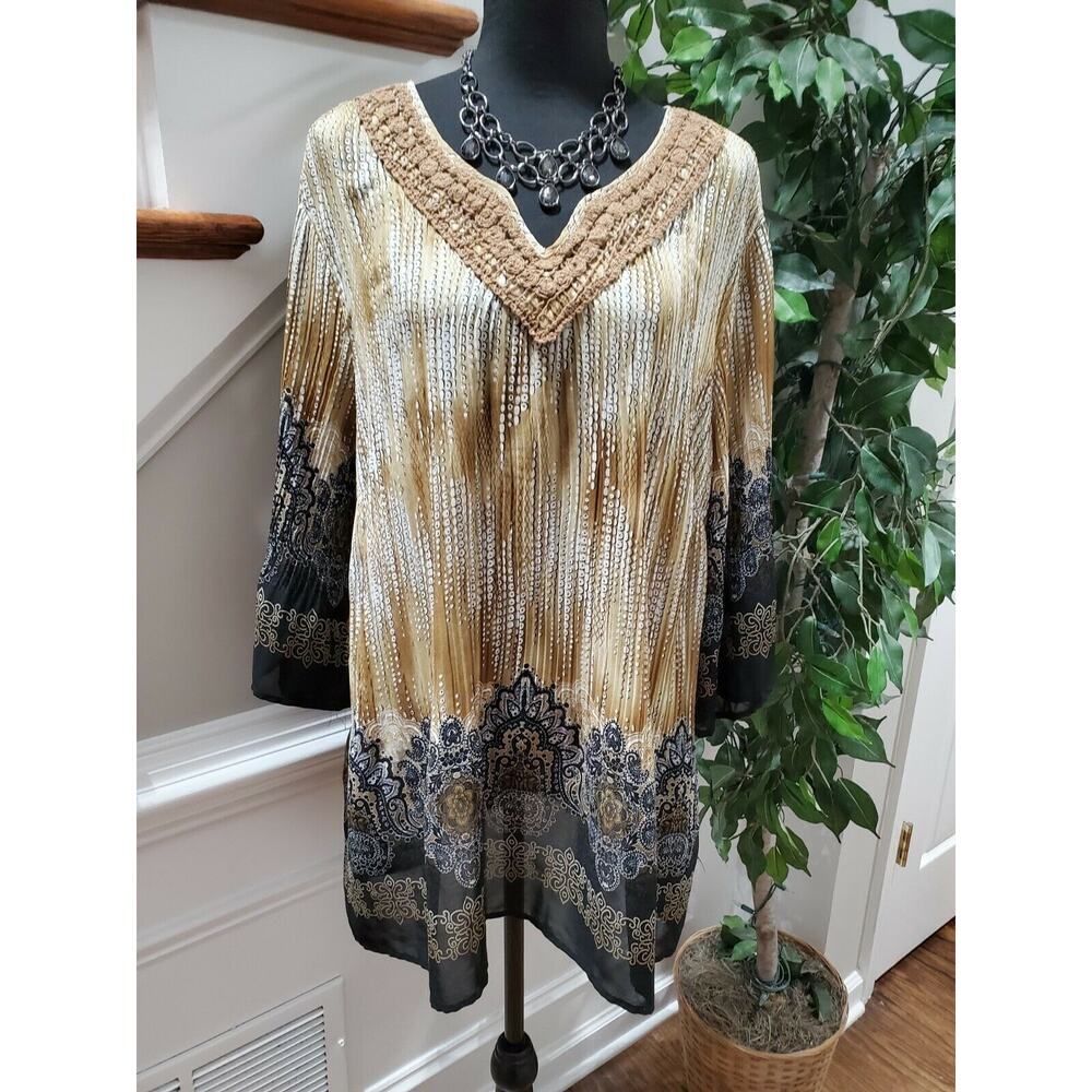 Catherines Women's Multicolor 100% Polyester Long Sleeve‎ Casual Shirt Size 1X